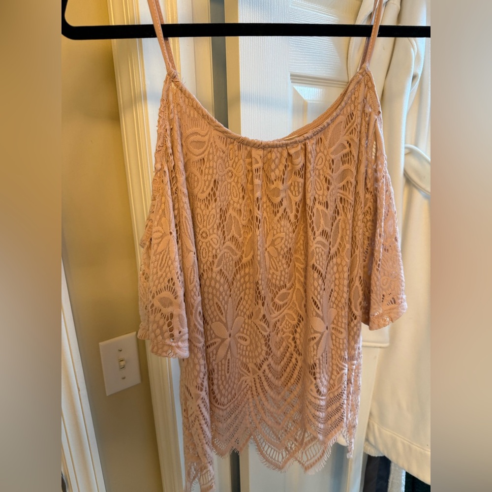 Boutique Lace Blush Pink Women's Top